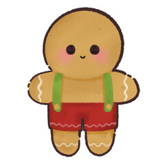cookie man drawing watercolor cartoon Christmas element transparent icon png