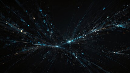 Fototapeta premium Abstract Digital Artwork with Shimmering Particles on a Black Backdrop