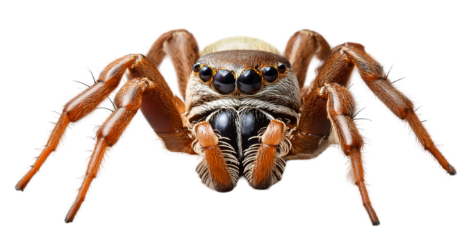 A solo spider isolated on a transparent background.