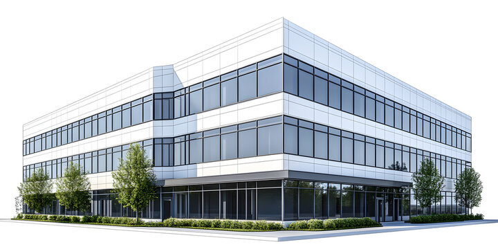 Boceto ilustraci&oacute;n de exterior de edificio de oficinas moderno