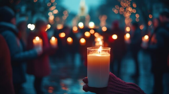 Candlelight vigil at night. (1)