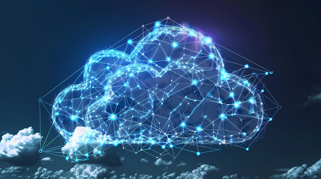 Futuristic Cloud Computing Network Illustration