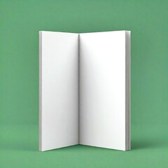 Mockup of Blank White Book with Solid Green Backdrop