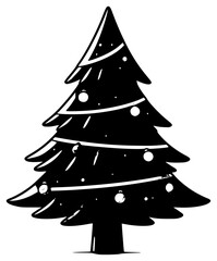 Vector icon of Christmas tree for Christmas and winter decorations	