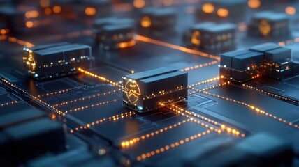 Fototapeta premium Abstract digital representation of the cosmos, blending vibrant colors and intricate patterns in a mesmerizing design.