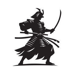 samurai warrior vector Silhouette illustration