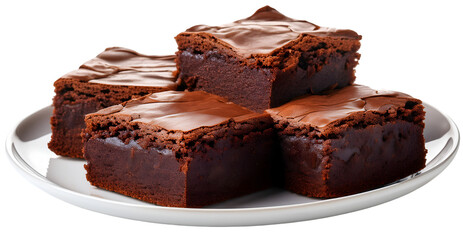 Chocolate brownies on plate