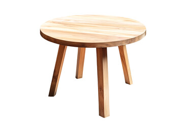 a round wooden table with legs