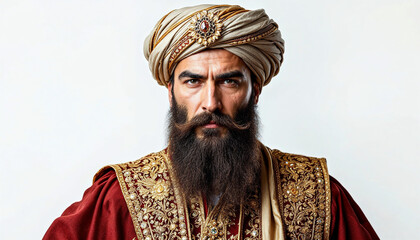 Fototapeta premium A regal portrait of a Roman emperor, showcasing elegance, power, and leadership.