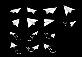 Paper airplane vector icons