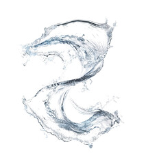 Blue water or wave splash isolated on transparent background png 