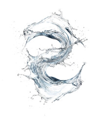 Blue water or wave splash isolated on transparent background png 