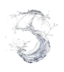 Blue water or wave splash isolated on transparent background png 