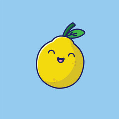 Lemon smile face mascot cartoon illustration