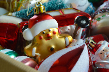 Christmas Tree Decorations for Christmas and New Year. A variety of colorful Christmas ornaments...