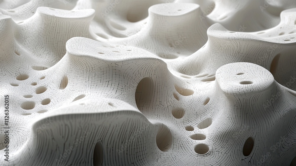 Poster intricate textured surface resembling organic forms in a close-up view highlighting natural patterns