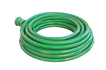 Functional 3D garden hose with reinforced material for durability isolated on transparent background