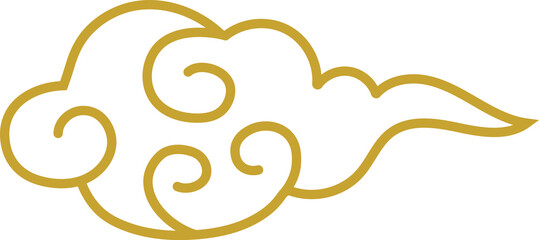 黄金縁の白塗り中国雲