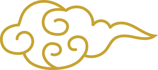 黄金縁の白塗り中国雲