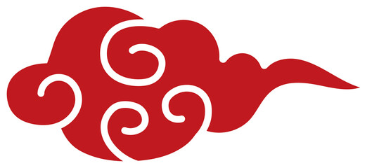 中国古代の赤塗りの雲