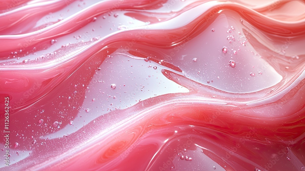 Poster colorful fluid texture with waves and bubbles captures the essence of motion and depth in art