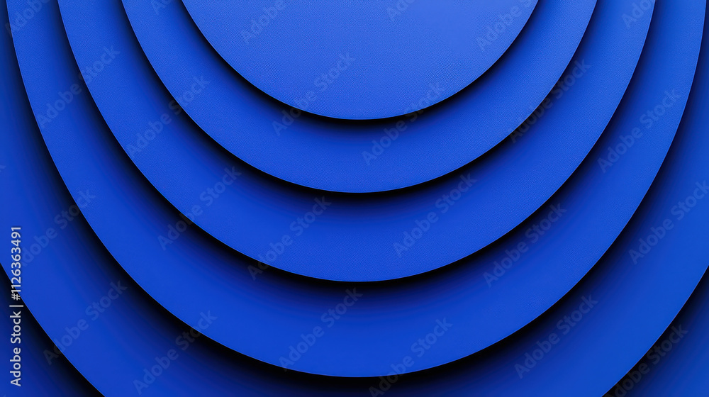 Poster luminous blue concentric rings create striking visual effect, showcasing depth and texture. this des