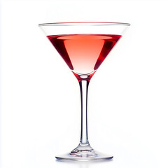 Glass of red liquid in a martini glass