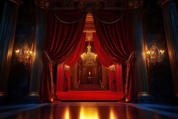 Ornate royal palace adorned with intricate carvings and vibrant colors, a symbol of opulence and history.