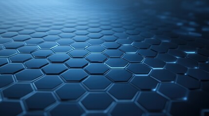Naklejka premium A close-up view of a blue hexagonal pattern, suggesting a modern, technological design.