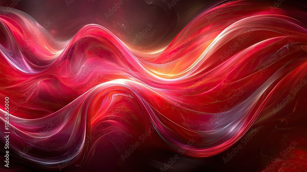 Poster vibrant swirling patterns create a dynamic visual experience in deep red and orange hues