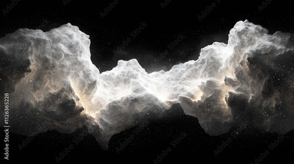 Aufkleber stunning digital abstract background featuring cloud like formation with cosmic feel, illuminated by