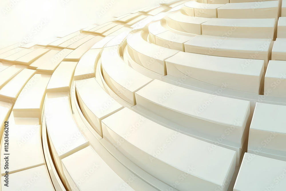 Poster sleek white curved layers create modern abstract background, evoking sense of depth and elegance. so