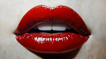 Obraz premium Close-up of lips.
