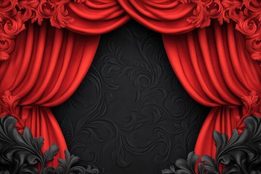 Theater stage with dramatic lighting and empty seats, ready for an unforgettable performance.