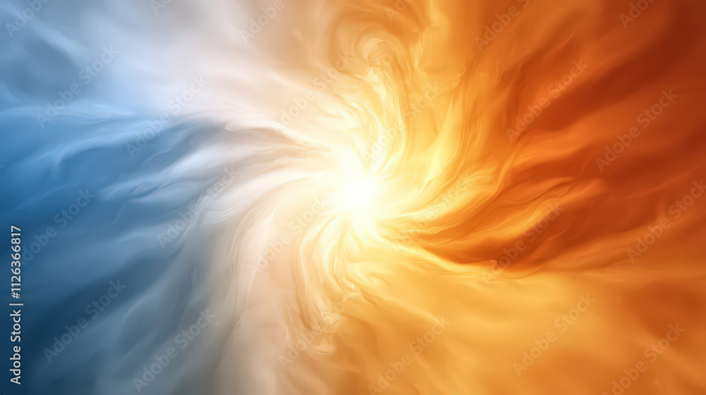 Poster vibrant abstract background featuring swirling orange and blue hues, creating dynamic and energetic 