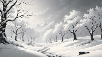 winter landscape with trees