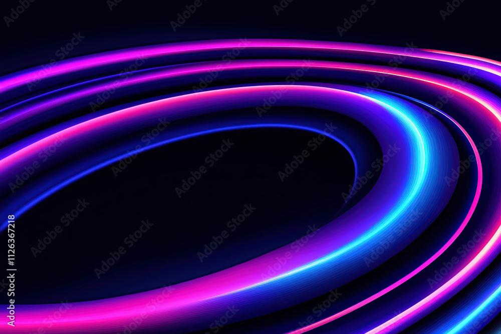 Poster vibrant digital abstract background with glowing neon lines in blue and pink, creating dynamic and e