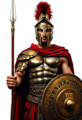 A powerful portrait of a Spartan soldier, showcasing strength, pride, and discipline.


