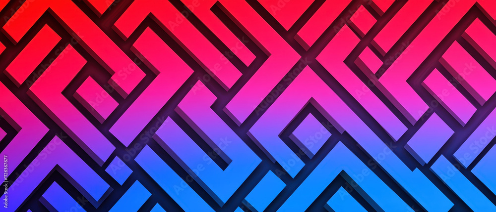 Poster vibrant abstract background featuring geometric pattern in red and blue tones, creating dynamic visu