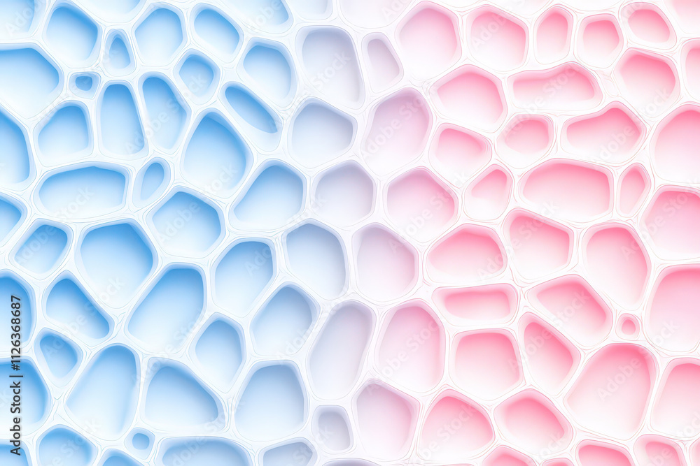 Poster abstract digital background with blue and pink textured layers, featuring unique pattern of intercon