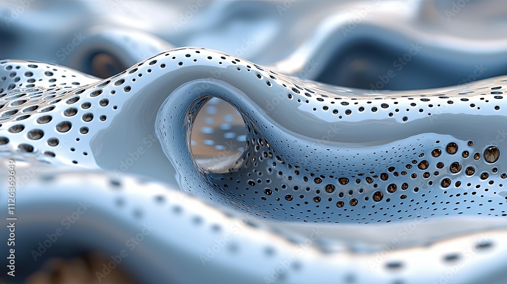 Poster abstract representation of fluid waves with varying textures and colors in a creative design setting