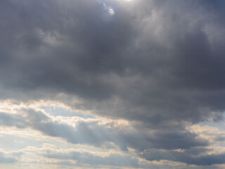 冬の青空と黒い雲34