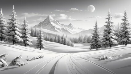 Fototapeta premium winter landscape in the mountains