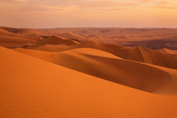 Sand dunes near Huacachina, Ica region, Peru.
