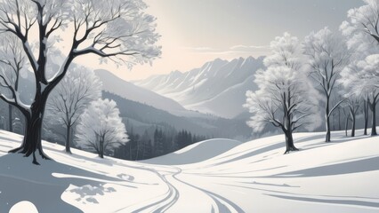 Obraz premium winter landscape in the mountains