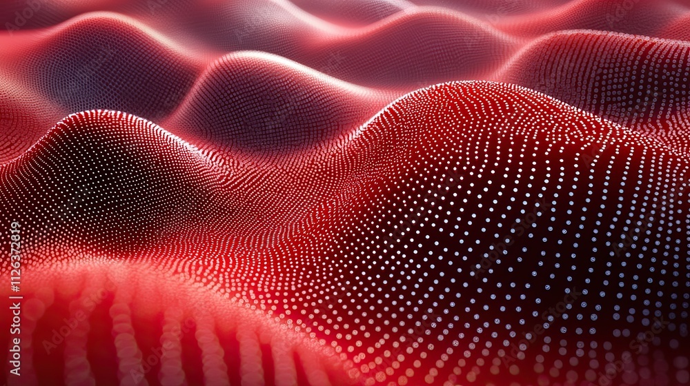 Fototapete abstract red and white wave patterns create a dynamic visual texture in a digital landscape
