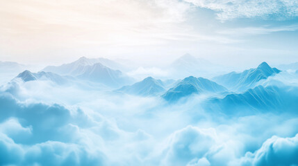 mountains landscape in the clouds