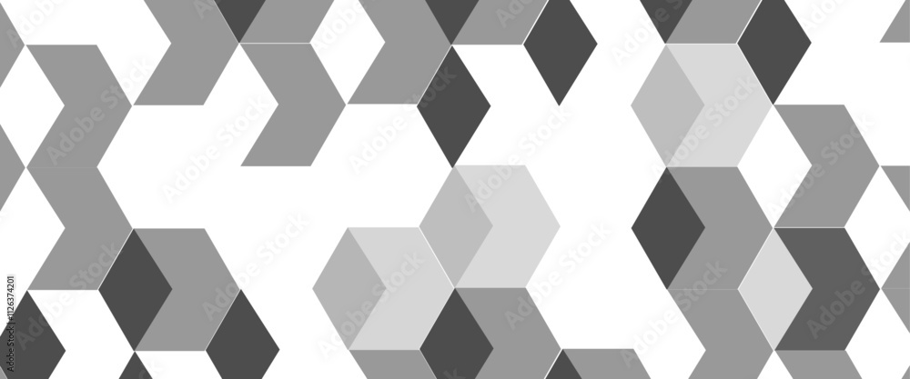 Poster vector minimal cubes geometric tile and mosaic wall grid backdrop hexagon technology wallpaper backg