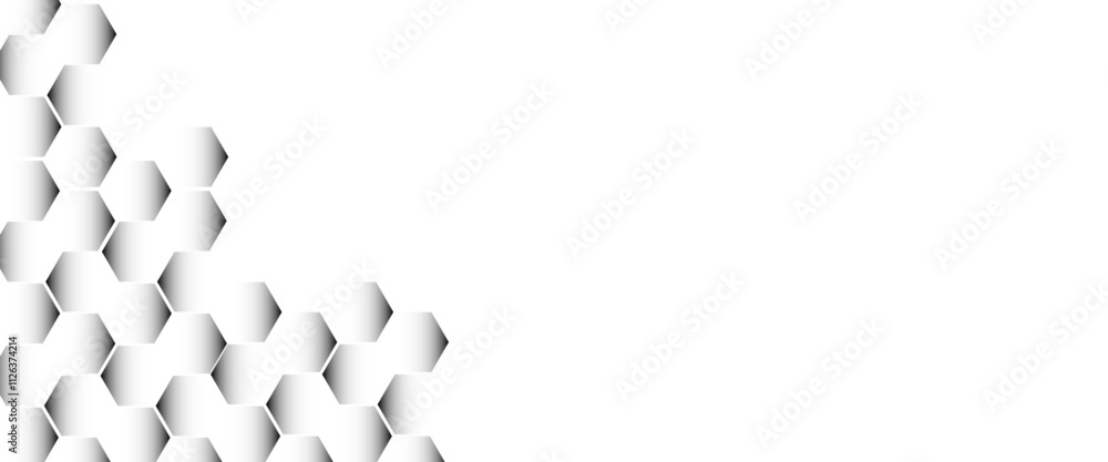 Aufkleber Vector hexagons pattern. Vector illustration geometry science and technology cover web white honeycomb texture.