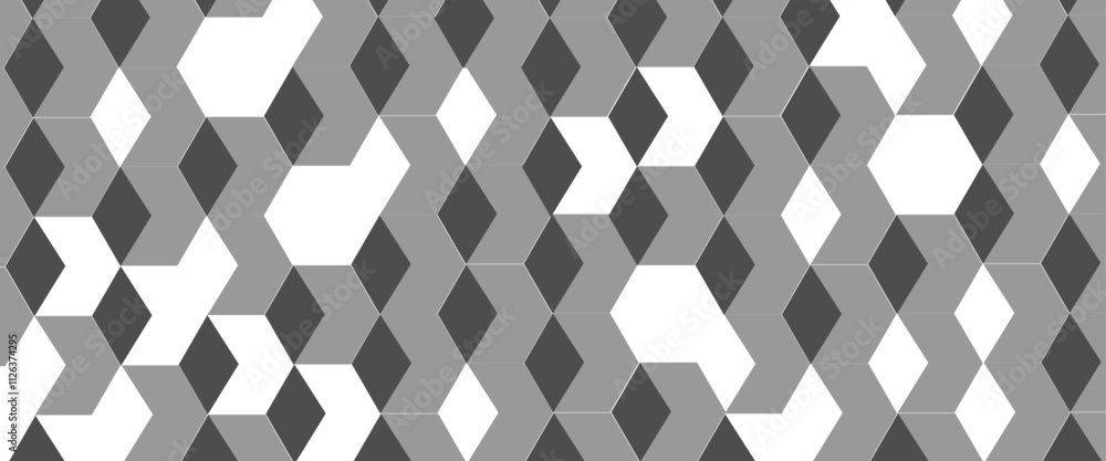 Poster vector minimal cubes geometric tile and mosaic wall grid backdrop hexagon technology wallpaper backg